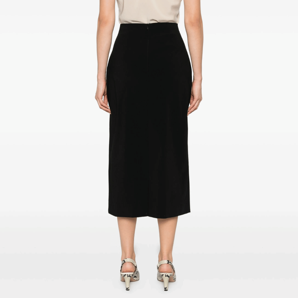 Alberta Ferretti Wool-Blend Pencil Midi Skirt in Black – International designer fashion boutique Australia Riada Concept Woollahra