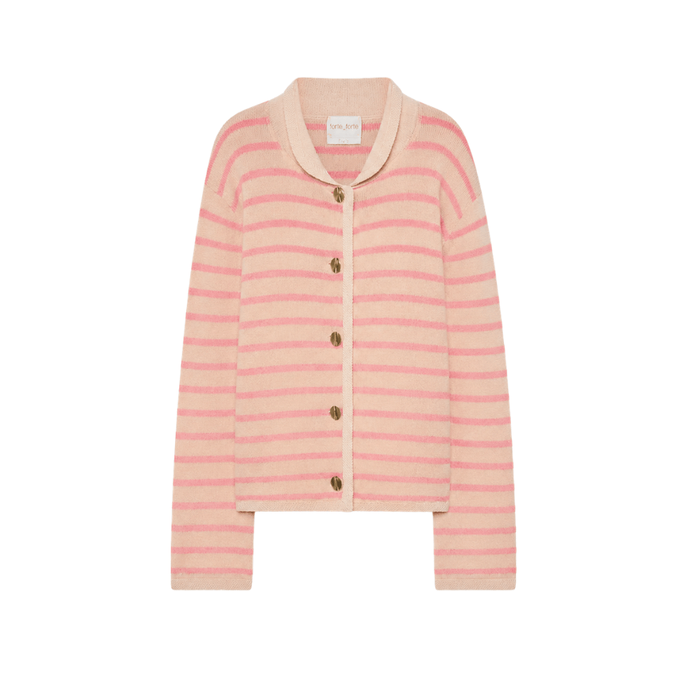 Forte Forte Wool-Cashmere Striped Cardigan flat lay – Riada Concept Woollahra Sydney