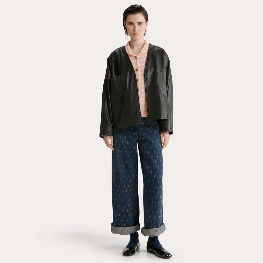 Forte Forte Wool-Cashmere Striped Cardigan styled with Cavalry Denim Jeans – Riada Concept Woollahra Sydney