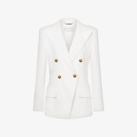 Alberta Ferretti Double-Breasted Tailored Jacket in White Alberta Ferretti Australia Stockist Australia Online Riada Concept Luxury Fashion Boutique
