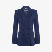 Alberta Ferretti Washed Canvas Double-Breasted Jacket in Blue Alberta Ferretti Australia Stockist Australia Online Riada Concept Luxury Fashion Boutique