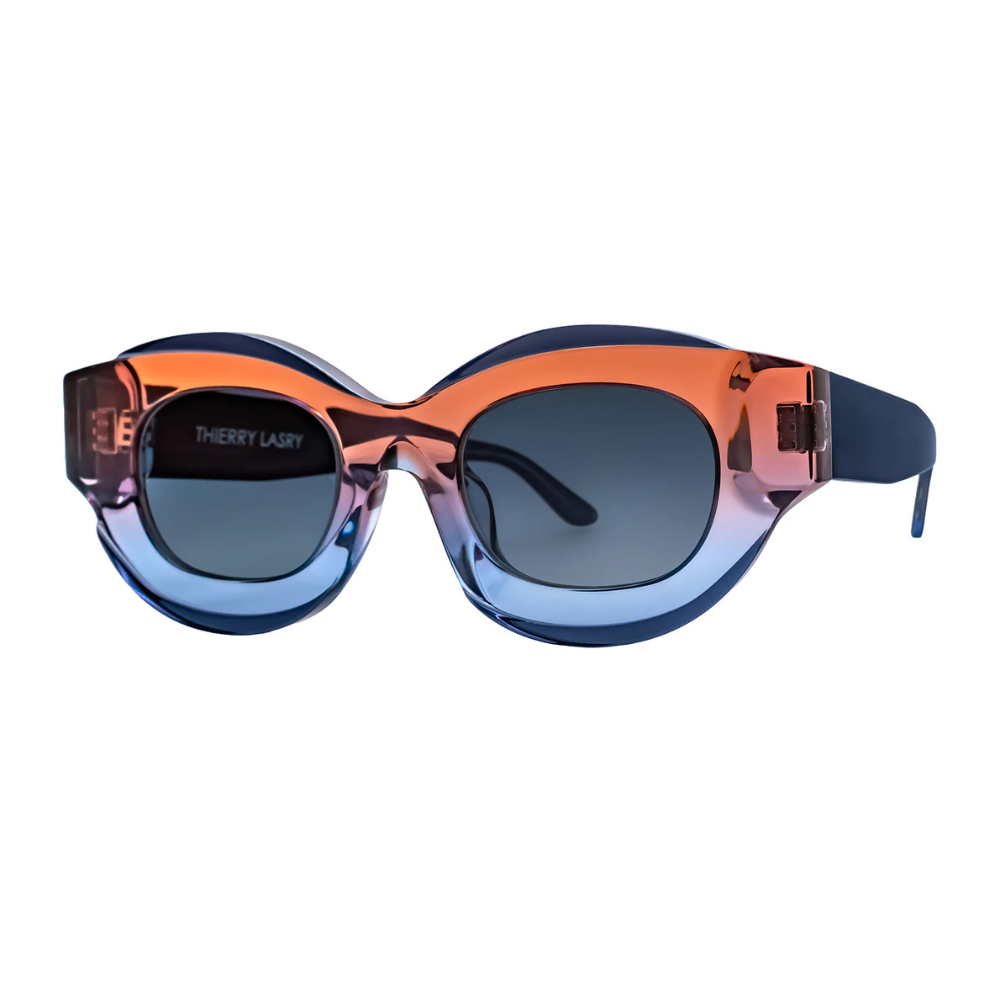 Thierry Lasry Baddy Sun 627 Peach & Blue/Purple Gradient 47