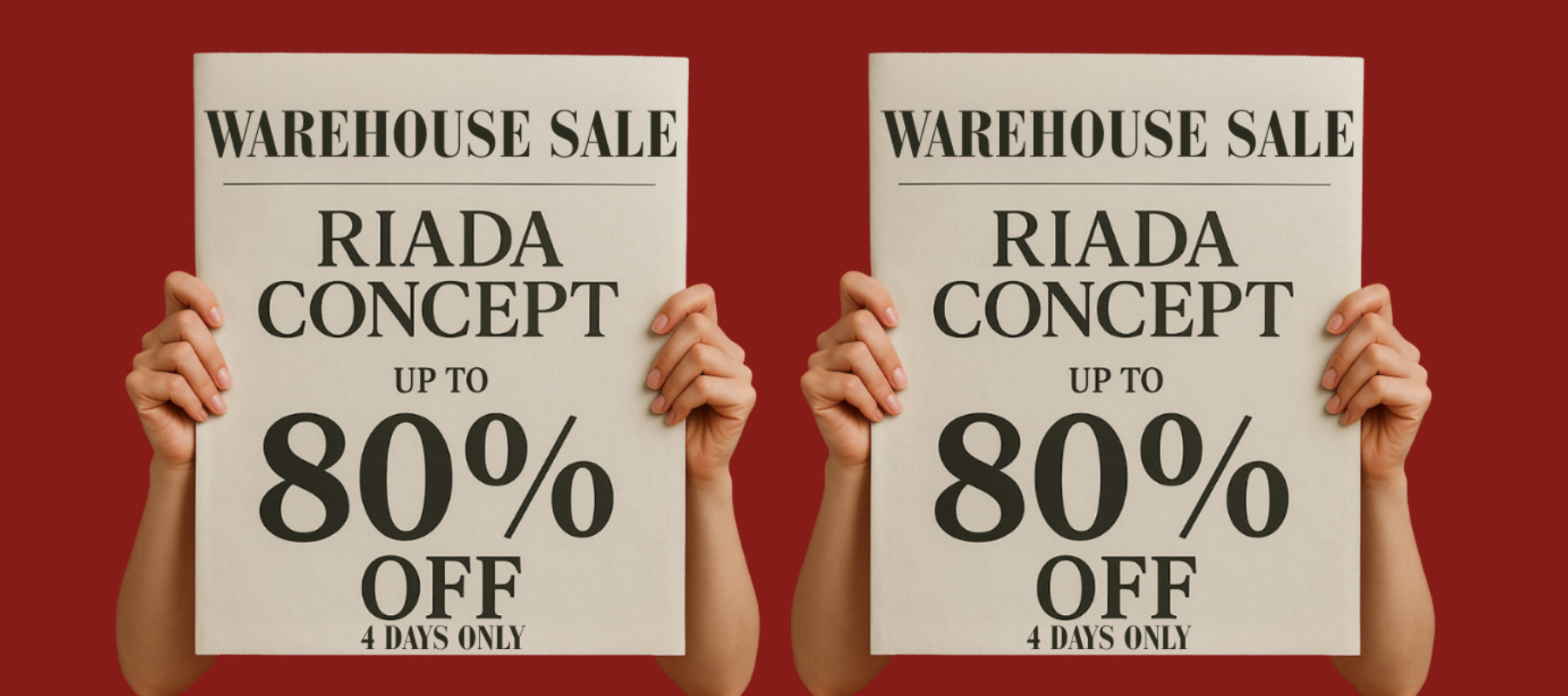 Where to find Designer sale online? Riada Concept Designer Fashion Sale, Warehouse Sale Sydney
SALE ON NOW AT RIADA CONCEPT WOOLLAHRA DESIGNER BOUTIQUE IN STORE AND ONLINE EXTRA 10% OFF