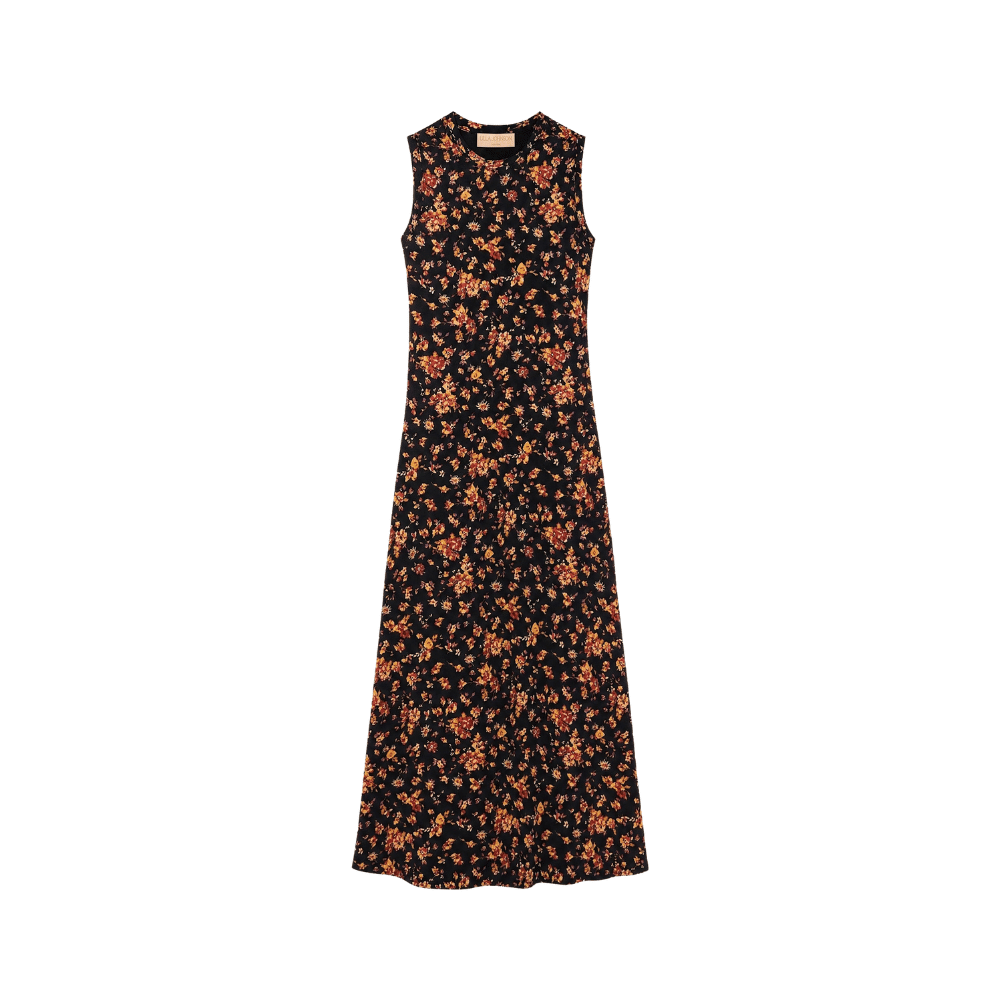 Orla Sleeveless Jersey Dress in Noir Floral