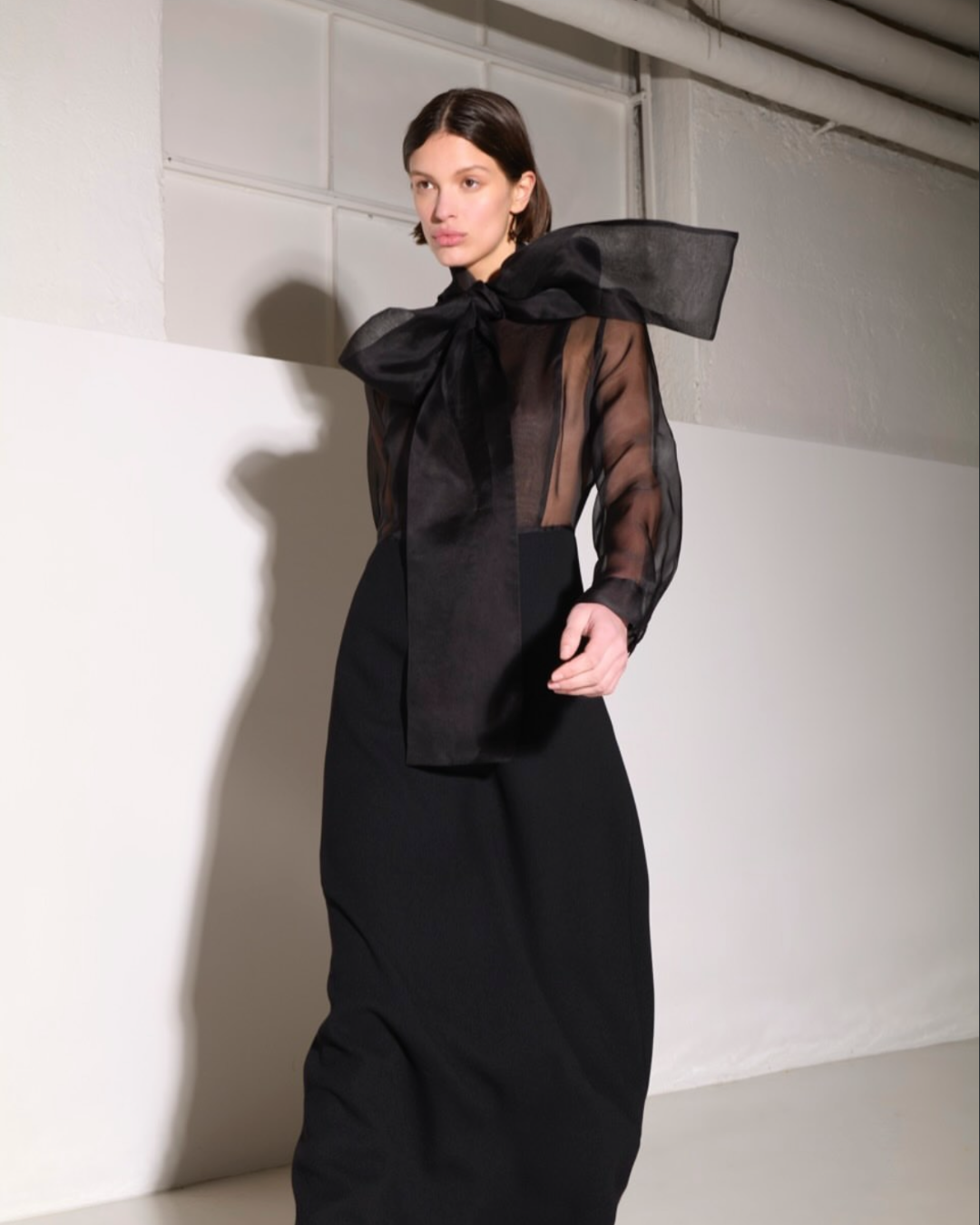 PAROSH ORGANZA SILK SHEER BLACK TOP AT RIADA CONCEPT DESIGNER FASHION BOUTIQUE WOOLLAHRA, SYDNEY IN STORE AND ONLINE