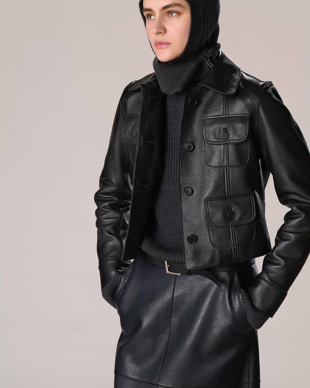 PAROSH LEATHER JACKET AT RIADA CONCEPT DESIGNER FASHION BOUTIQUE WOOLLAHRA, SYDNEY IN STORE AND ONLINE