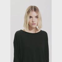 TRANSIT PAR SUCH Linen Button-Back Long Sleeve Top in Mud K202 Transit Par Such at Riada Concept Designer fashion shop online and in store High End fashion boutique Sydney Australia Riada Concept