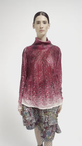 Degrade Cable Sweater in Cherry