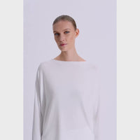 Transit Par Such Reversible Ribbed Modal Boat Neck Top in White - video