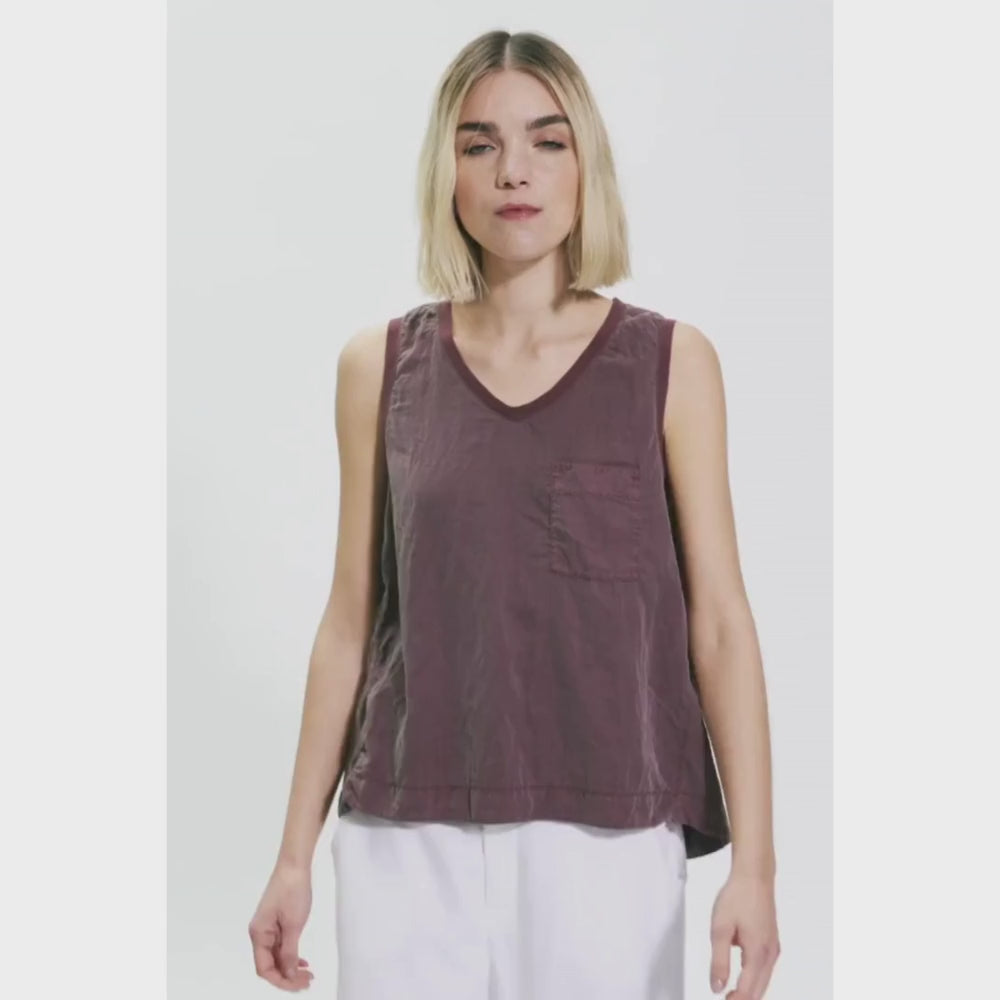 TRANSIT PAR SUCH Silk Comfort-Fit Tank Top in Mauve V313 Transit Par Such at Riada Concept Designer fashion shop online and in store High End fashion boutique Sydney Australia Riada Concept