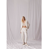 Stripe Slim Pant in White
