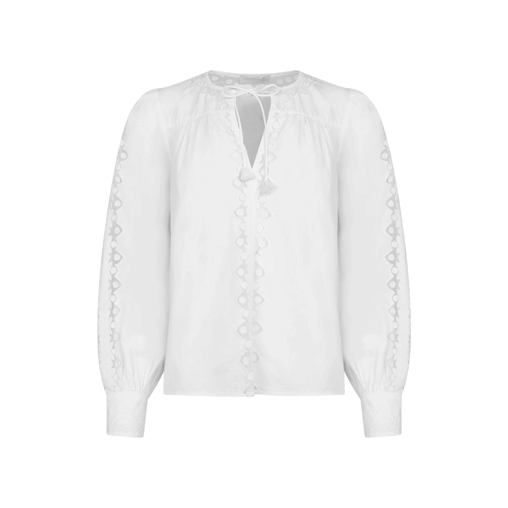 Ulla Johnson Kady Long Sleeve Cotton Blouse in White ULLA JOHNSON Designer fashion shop online and in store High End fashion boutique Sydney Australia Riada Concept