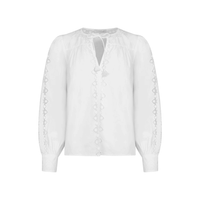 Ulla Johnson Kady Long Sleeve Cotton Blouse in White ULLA JOHNSON Designer fashion shop online and in store High End fashion boutique Sydney Australia Riada Concept