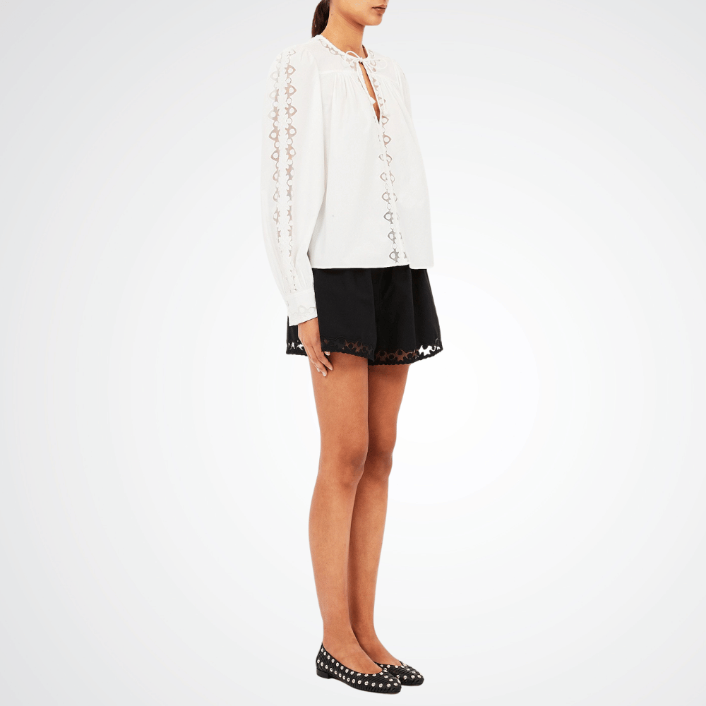 Ulla Johnson Kady Long Sleeve Cotton Blouse in White ULLA JOHNSON Designer fashion shop online and in store High End fashion boutique Sydney Australia Riada Concept
