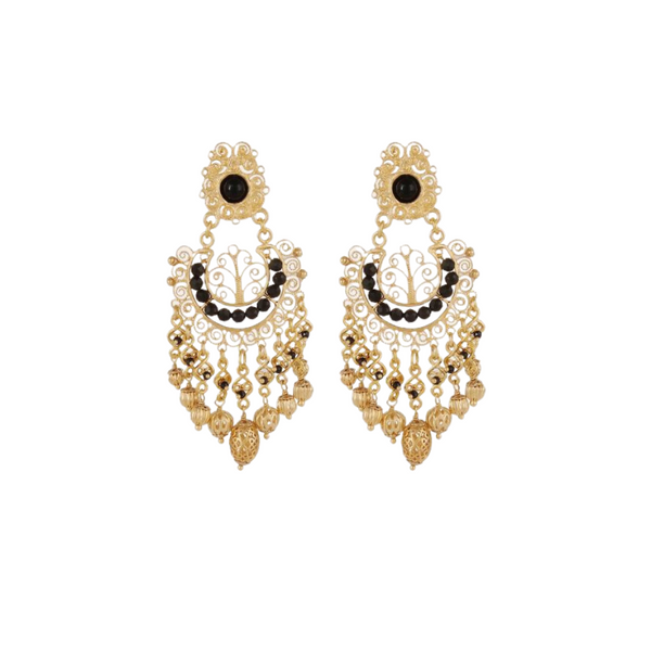 Chana Earrings Gold - Black