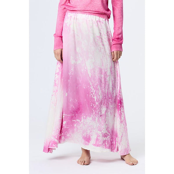 Marmo Effect Long Silk Skirt in Hebe