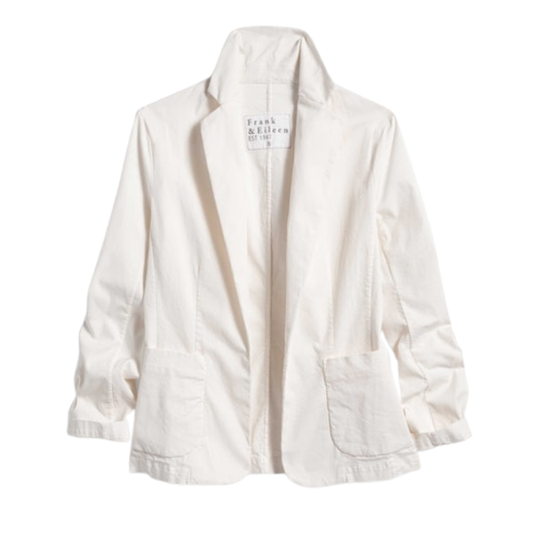 Frank & Eileen 'Dublin' Relaxed Blazer in White Italian Performance Linen Woollahra Sydney online fashion boutique Australia luxury riada concept 