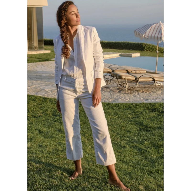 Frank & Eileen 'Dublin' Relaxed Blazer in White Italian Performance Linen Woollahra Sydney online fashion boutique Australia luxury riada concept 