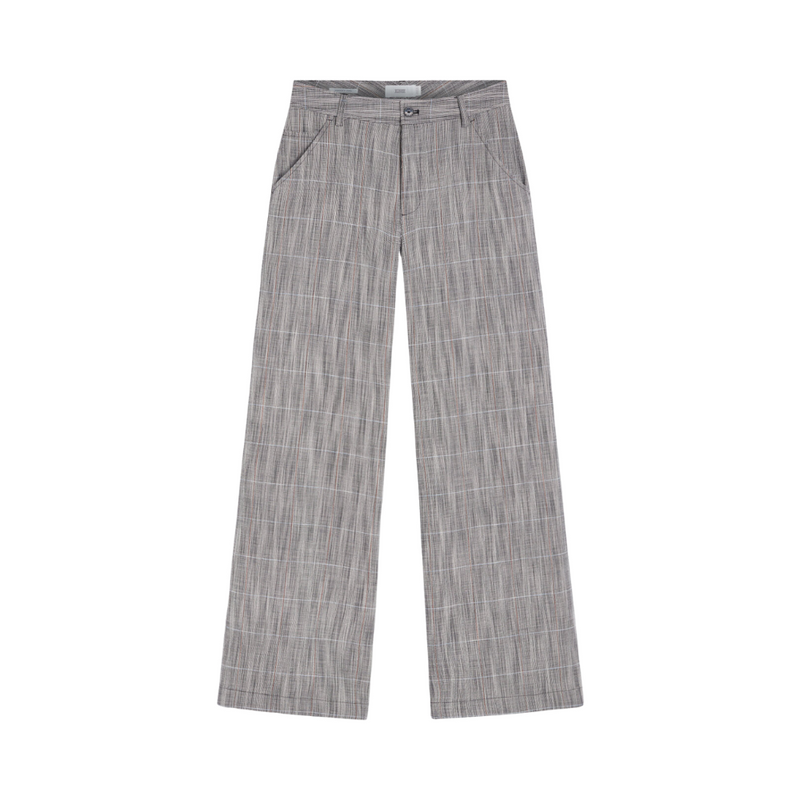 Cholet Structured Check Pants in Black