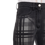 Woollahra Sydney online fashion boutique Australia luxury riada concept Alberta Ferretti Washed Black Tartan Patterned Jeans
