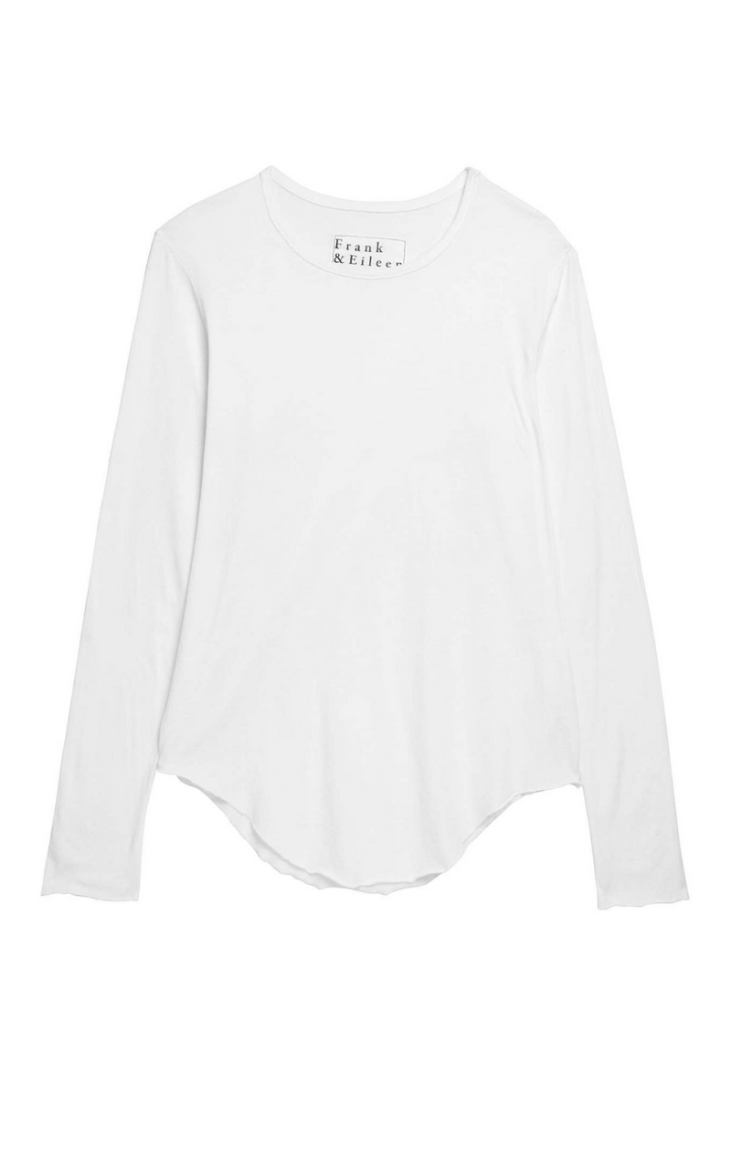 Frank & Eileen Long Sleeve Fitted Crew White Tee