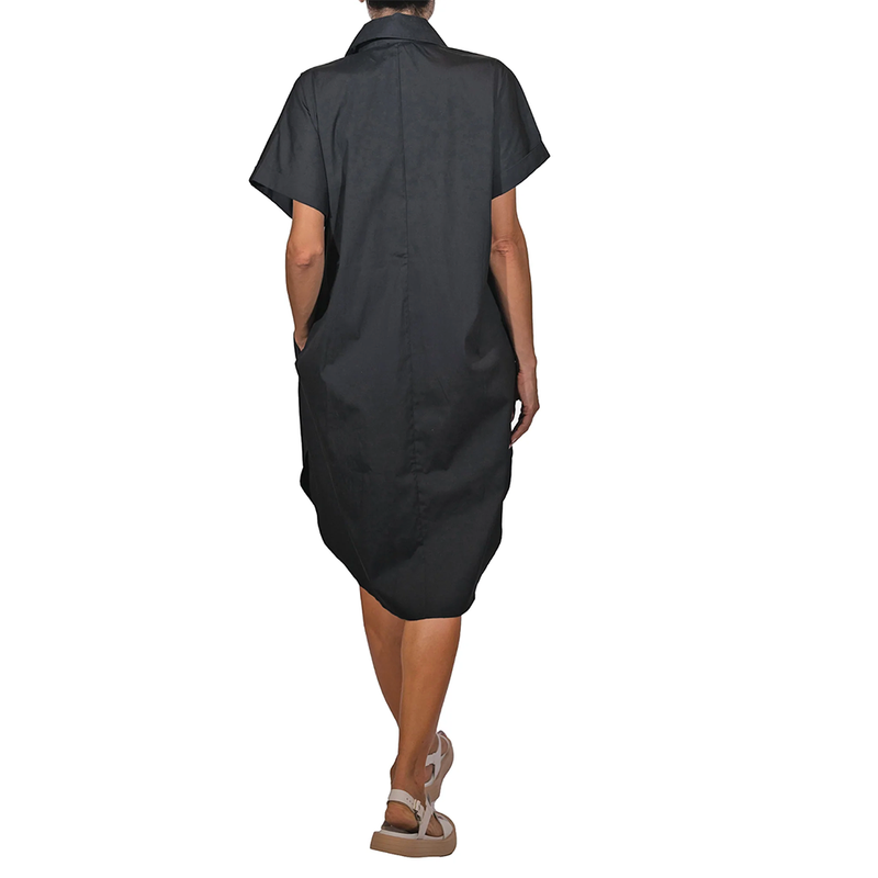 Unito Short Cotton Dress in Nero