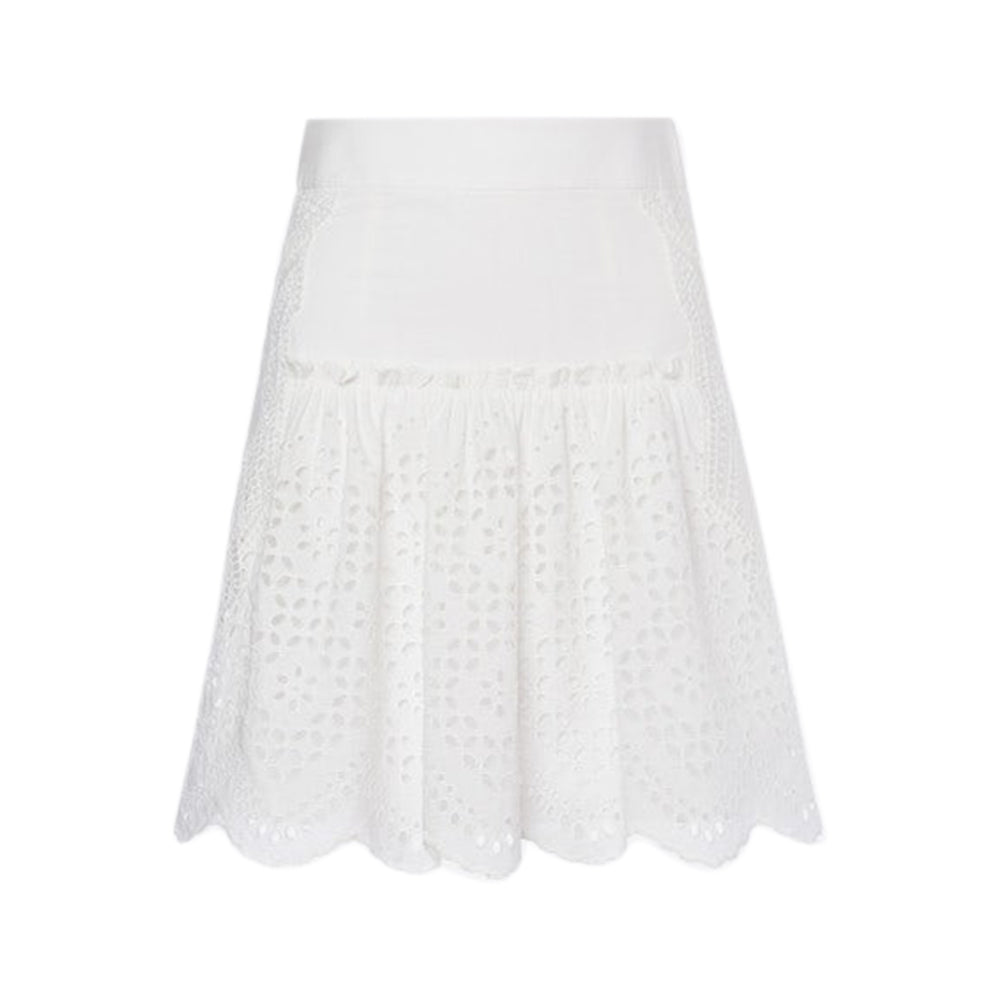 Sangallo Lace A-Line Skirt in White – Riada Concept