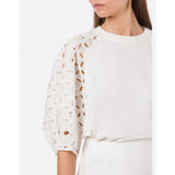 Organic Jersey Puff Sleeve Top in White
