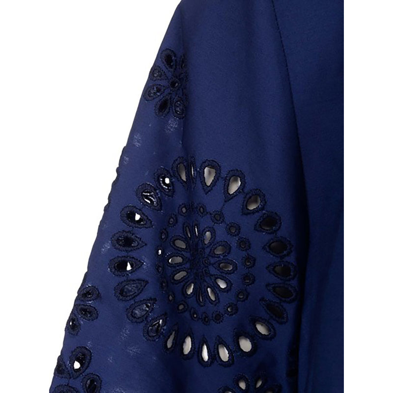 Camelia Broderie Anglaise Dress in Navy
