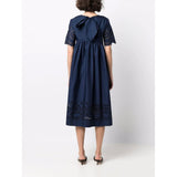 Camelia Broderie Anglaise Dress in Navy