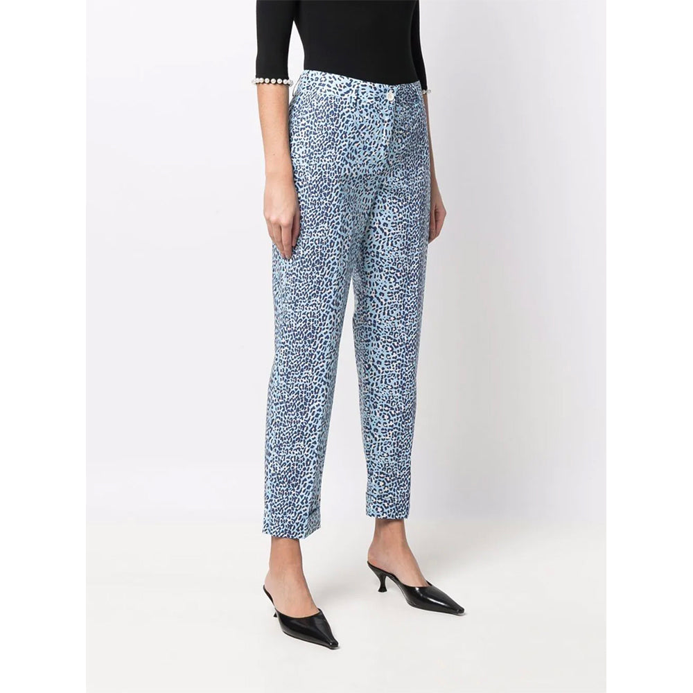 Copard Animal Print Trousers in Fantastia Blu