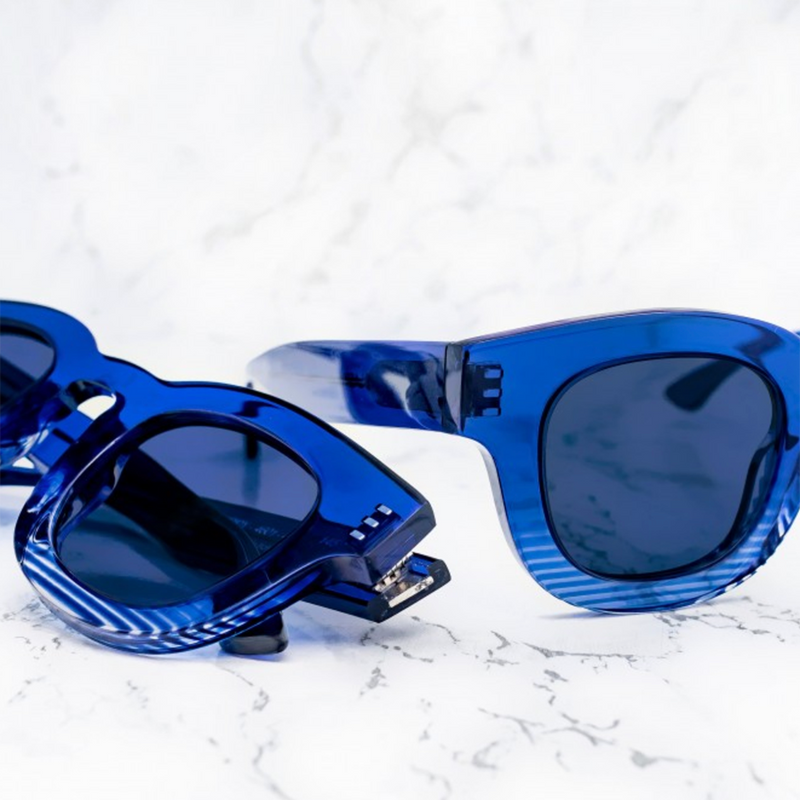 Darksidy Sunglasses in Blue Stripe Pattern