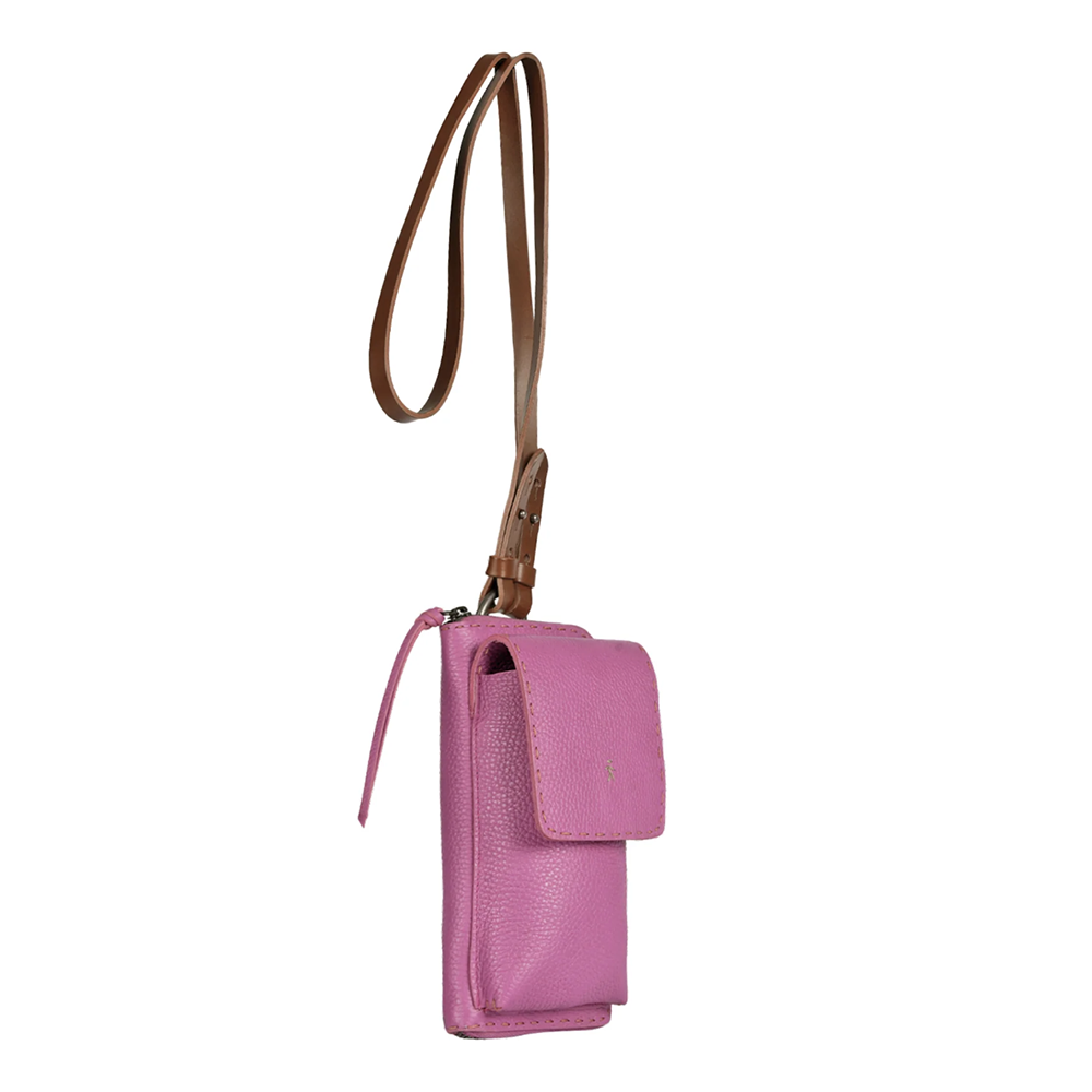 Calfskin Leather Micro Crossbody Pouch Bag in Dalia