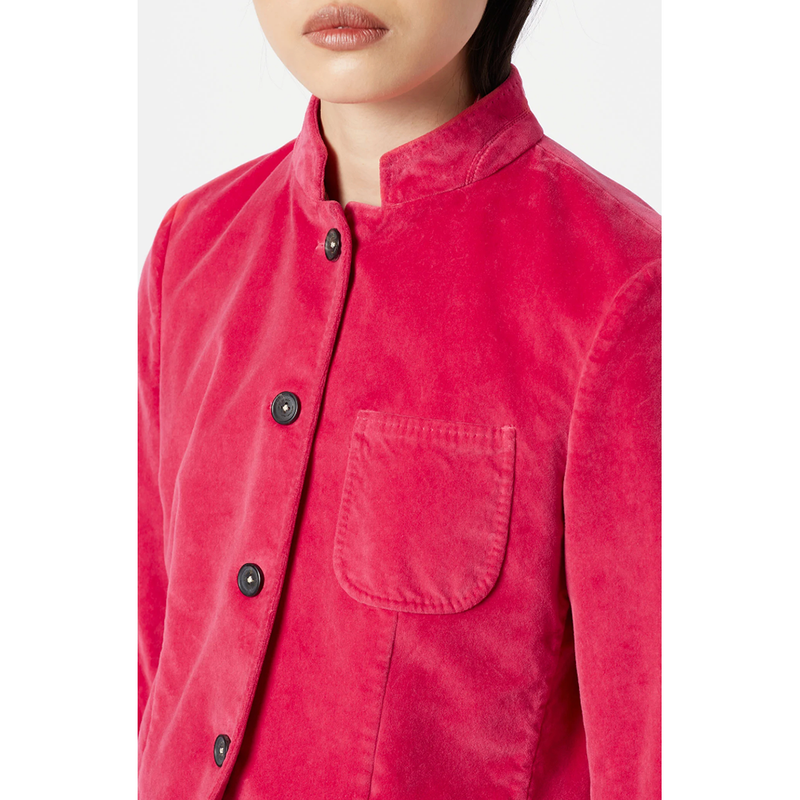 Hong Kong Nehru Collar Jacket in Hot Pink