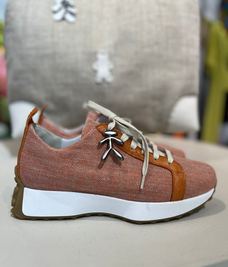 Solero Canvas & Leather Sneaker in Arancio