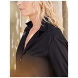 Eileen Relaxed Button-Up Poplin Shirt in Black