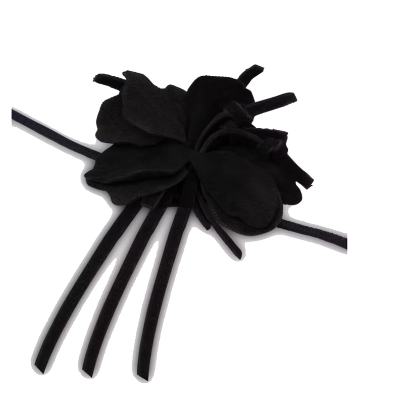 Floral Suede Choker in Black