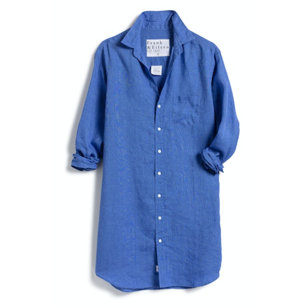 Mary Shirt Dress in Solid Blue