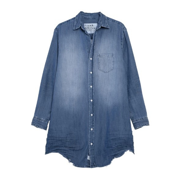 Mary Shirt Dress in Distressed Vintage Wash