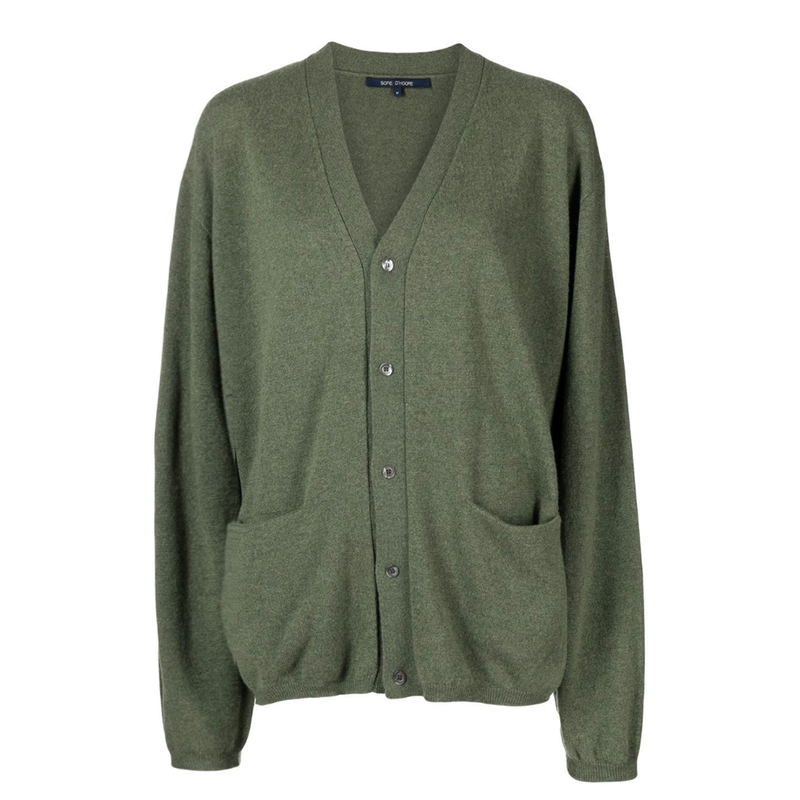 Mondial Cashmere Cardigan in Military