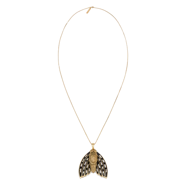 Moth Charm Necklace in Gold