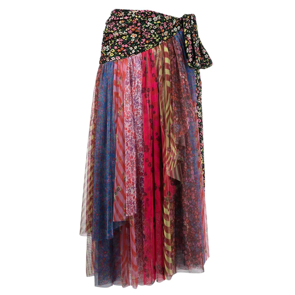 Printed Tulle Midi Skirt in Fantasy Print