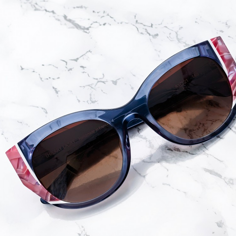 Notslutty Sunglasses in Translucent Blue
