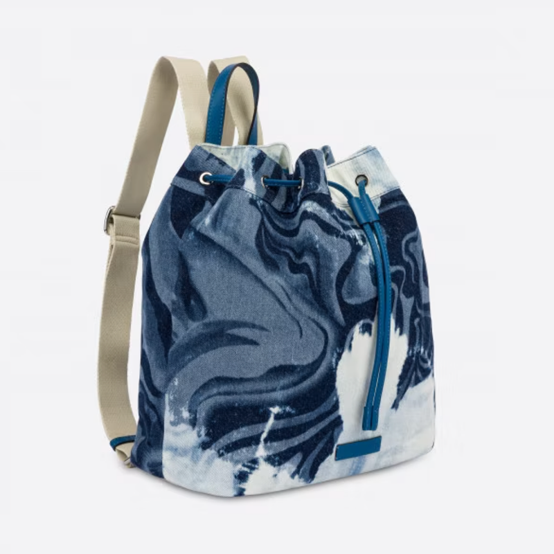 Neptune Athleisure Denim Backpack in Fantasy Print Blue
