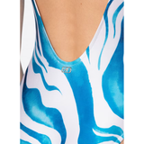 One Piece Swimsuit in Fantasy Print Blue