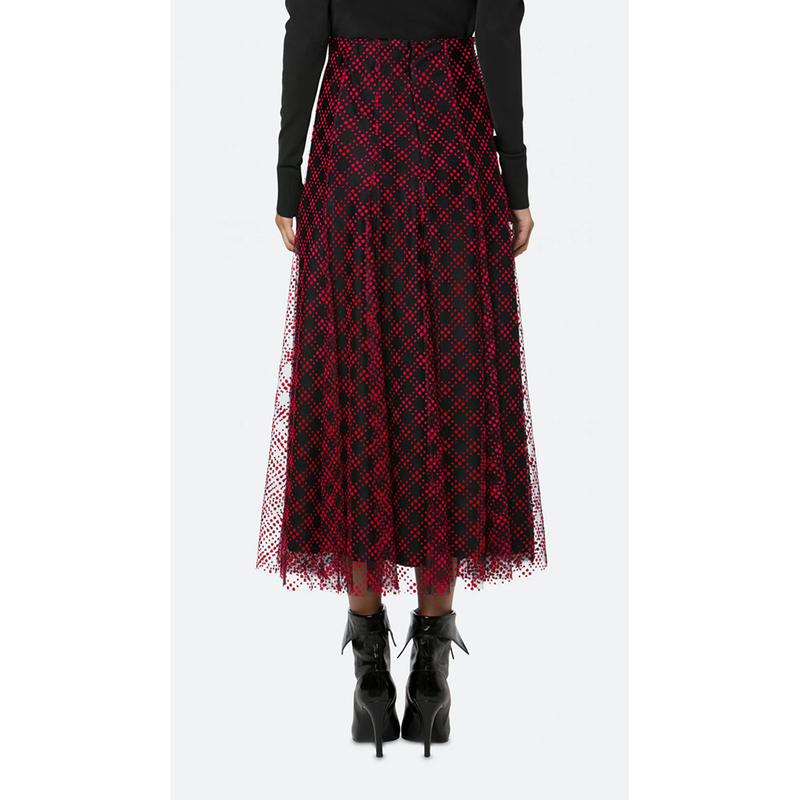 Polka Dot Tulle Skirt in Fantasy Print Red