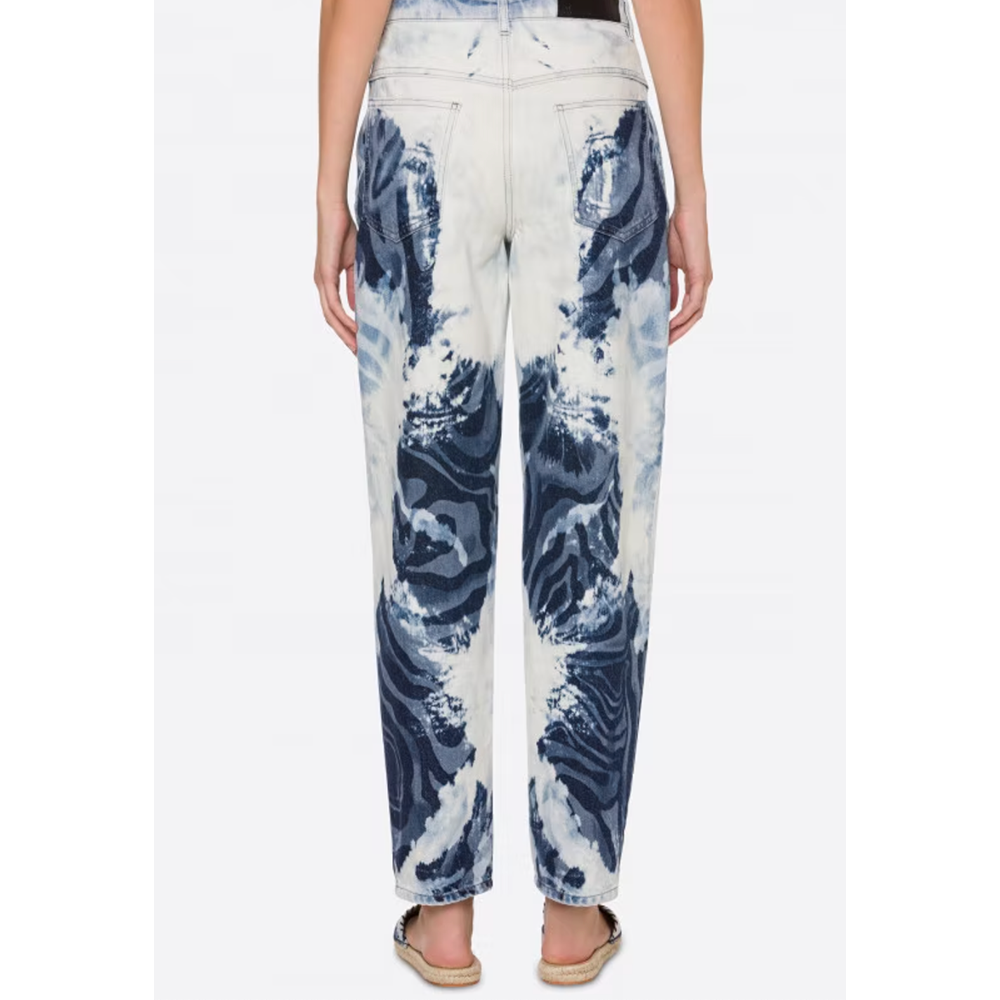 Neptune Printed Denim Jeans in Fantasy Print Blue