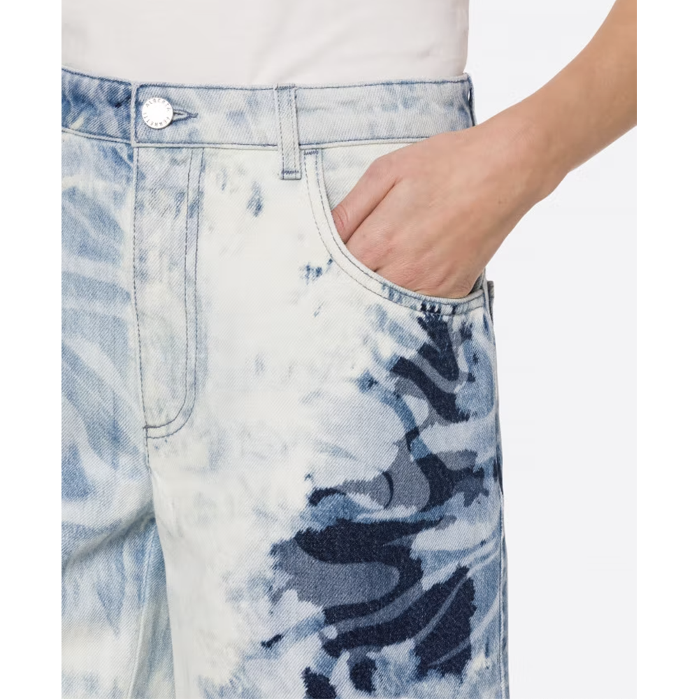 Neptune Printed Denim Jeans in Fantasy Print Blue