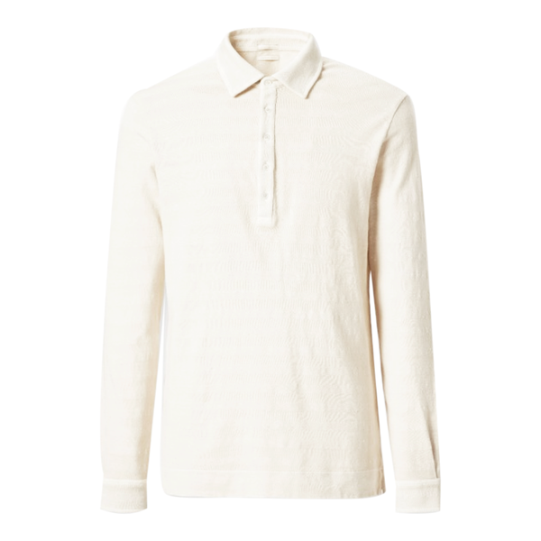 Raya Linen Polo Shirt in Bianco