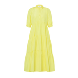 Ruffled Taffeta Dress in Yellow